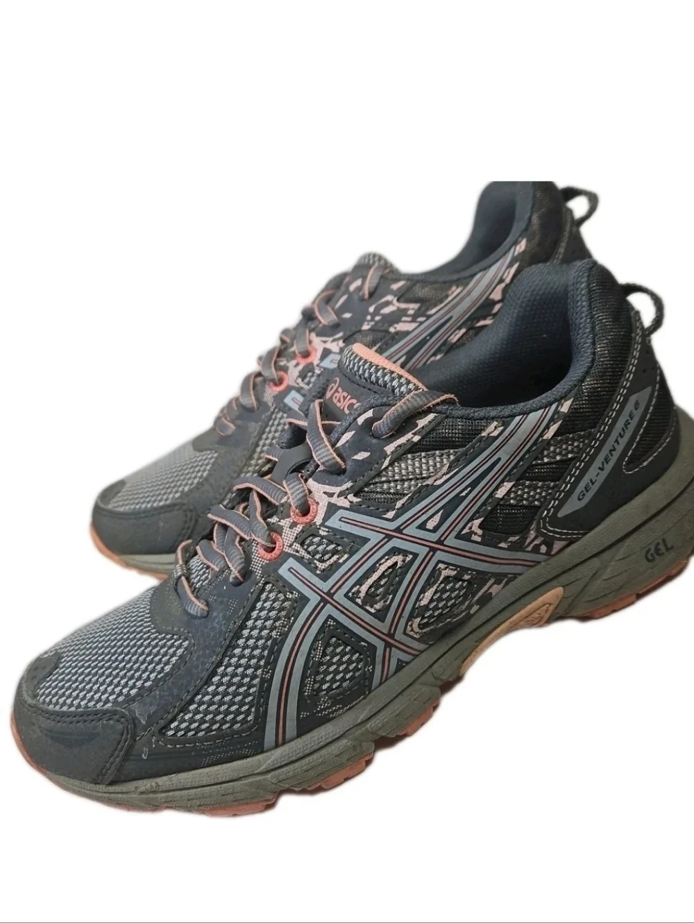 Asics Gel Venture 6 Women Sz8 Blue Run Hike Shoe Gray T7G6N Y2k Boho[5C